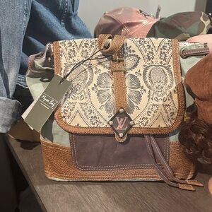 Myra bag with inspired Canvas and Leather backpack